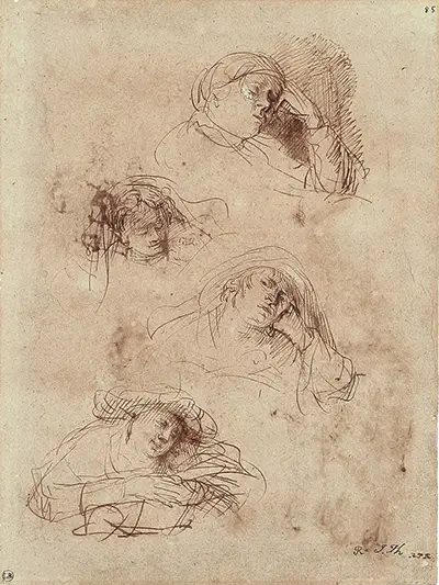 Four Studies of Saskia Rembrandt